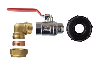 Ibc 2 Inch S60X6 Black Cap With 1 2 Bspf Inlet 15mm Brass Elbow Compression And Valve from B&Q