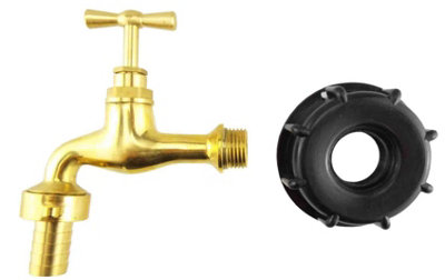 Ibc Bsp Female Cap And Polished Brass Garden Tap 15mm Barb  Ibc006A from B&Q