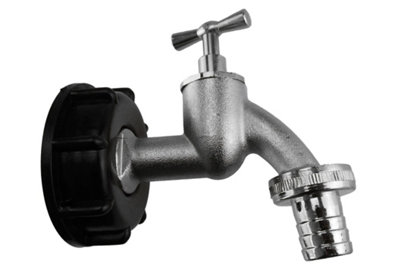Ibc  Bspf Thread And Nickel Plated Bib Tap With Hose Barb from B&Q