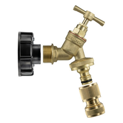 Ibc  Bsp Brass Bib Tap And Quick Connect Hose Coupling Set from B&Q