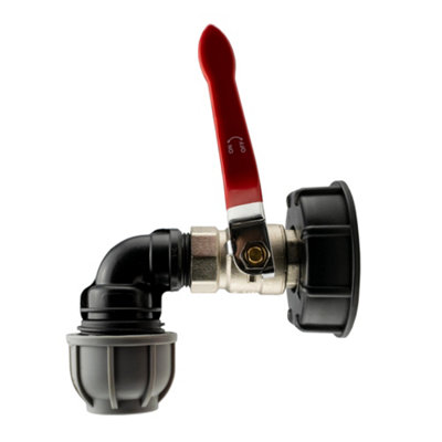 Ibc  Bsp Lever Valve And 32mm Mdpe 90 Elbow Connector from B&Q