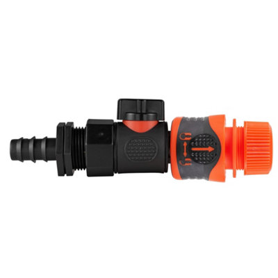 16mm  Bspf Quick Connect Valve Orange from B&Q