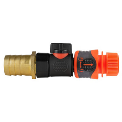 1/2" Hose Connector Kit 3/4" Bsp Valve Brass Joiner Quick Connect from B&Q