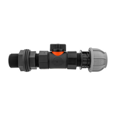 Water Bsp With In Line Soft Touch Valve And 20mm Mdpe Straight Connector from B&Q
