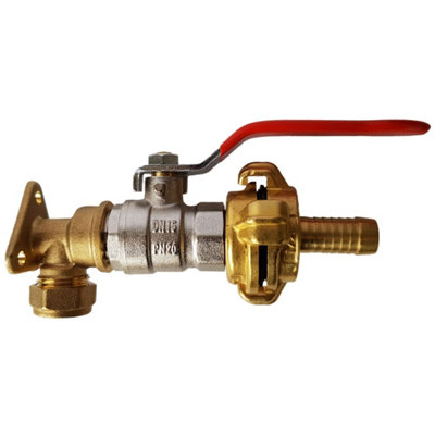 15mm Brass Wall Flange Kit With Nickel Plated Lever Valve And Geka 13mm Barbed Connection Set from B&Q