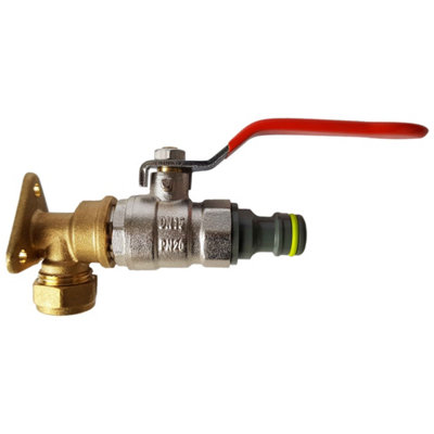 15mm Brass Wall Flange Kit With Nickel-Plated Lever Valve And Click-Lock Tap Adaptor from B&Q