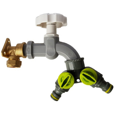 15mm Bsp Grey Rotary Tap And Two Way Splitter 1 Pack from B&Q