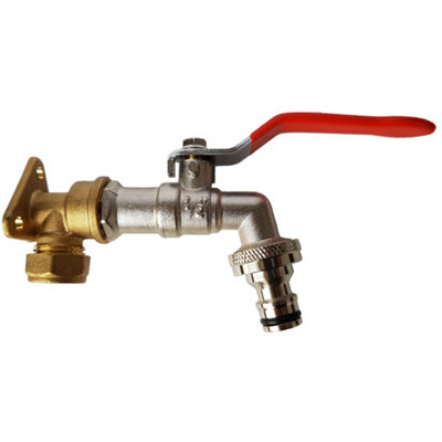 15mm Brass Wall Flange Kit With 1/2 Bspm Quick Connect Lever Tap Zinc Nickel Plated from B&Q