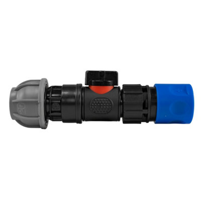 3/4 Inch Bsp Hose Connector Kit Inline Valve 20mm Mdpe Joiner Set Pn10 from B&Q