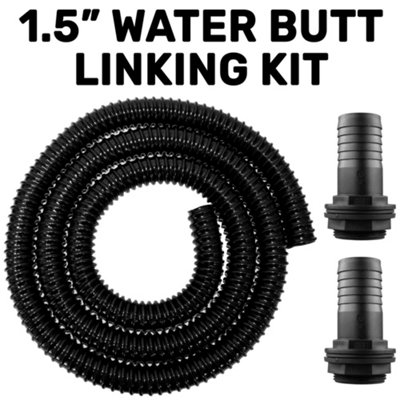 1.5Inch Water Butt Connector 4M Kit With Corrugated Pvc Hose Bsp Pond Connector Barbs And Washers  Set from B&Q