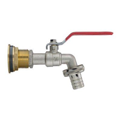 1Inch Bsp Brass Water Butt Connector Kit With Barbed Lever Tap And Ptfe Tape from B&Q