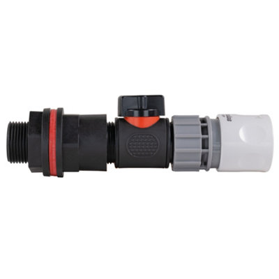 3/4Inch Bsp Water Butt Kit With In Line Soft Touch Valve And Wl Female Quick Connect Fitting from B&Q