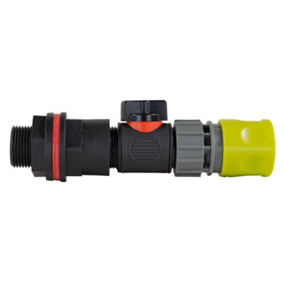 3/4Inch Bsp Water Butt Kit With In Line Soft Touch Valve And Lime Female Quick Connect Fitting  Set from B&Q