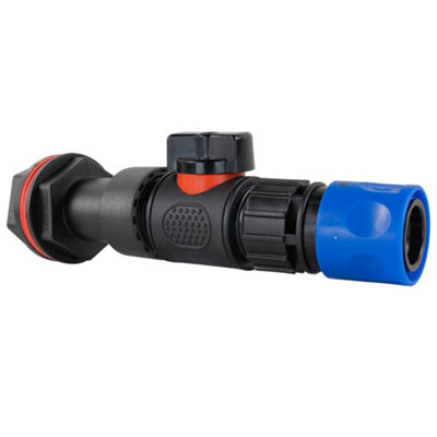 3/4Inch Bsp Water Butt Extension Kit With 50mm Spacer In Line Valve And Blue Quick Connect Female Fitting from B&Q