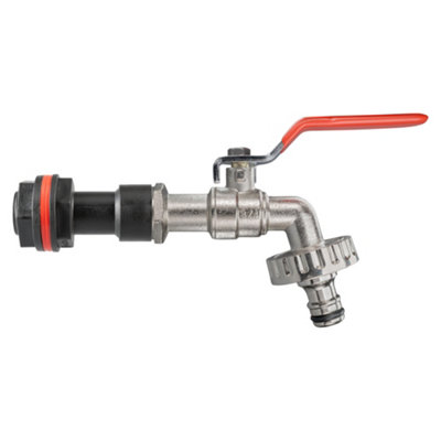 3/4Inch Bsp Water Butt Extension Kit With 50mm Connector And Quick Connect Lever Tap from B&Q