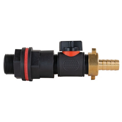 3/4Inch Water Butt Kit With In Line Soft Touch Valve And 13mm Brass Barbed Adaptor  Unbranded from B&Q
