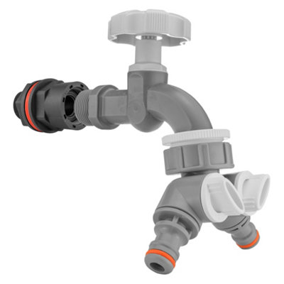 1/2" Bsp Water Butt Kit With Grey Dial Tap And Two-Way Splitter For Rainwater Harvesting from B&Q