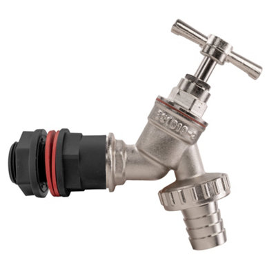 Nickel Bsp Water Butt Adaptor Kit  Complete Set For Rainwater Harvesting from B&Q