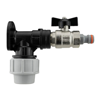 25mm Mdpe Wall Flange Set With Zinc Nickel Plated Bib Valve And Wl Male Click Lock Connector  Pn10 from B&Q