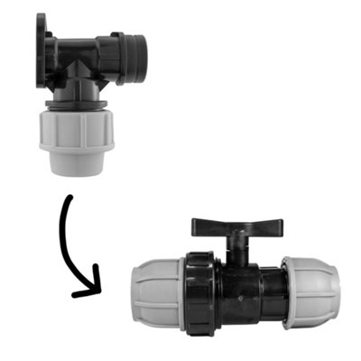 25mm Mdpe Wall Flange Kit 3/4 Inch Bsp Inline Valve Pipe Fitting Set Pn10 from B&Q
