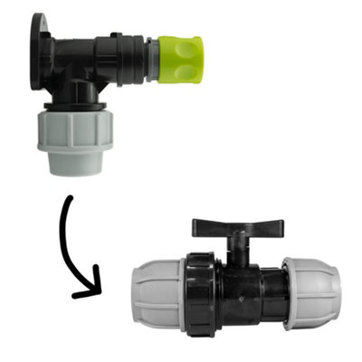 25mm Mdpe Wall Flange Kit 3/4 Inch Bsp Valve Hose Connector Quick Connect Pn10 from B&Q