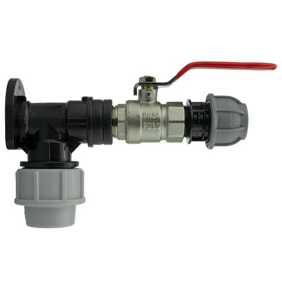 25mm Mdpe Wall Flange Set With Brass Nickel Plated Lever Valve And 20mm Straight Joiner Wf25Kit036 from B&Q