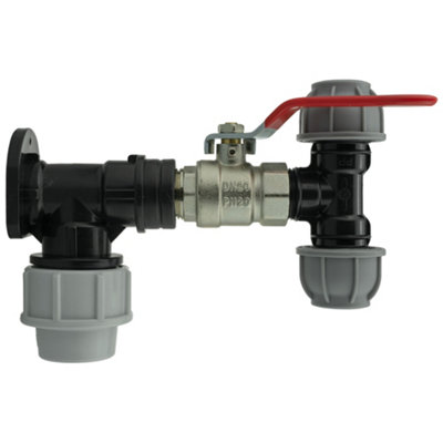 Wall Flange Set 25mm Mdpe With Brass Nickel Plated Lever Valve And 20mm Mdpe Tee Fitting Wf25Kit037 from B&Q