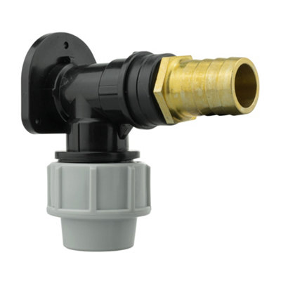 25mm Mdpe Wall Flange Set With 25mm Brass Barbed Joiner And Bsp Thread Wf25Kit054 from B&Q
