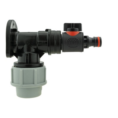 Mdpe 25mm Wall Flange Kit 3/4 Inch Bsp Valve With Quick Connect Tap Connector Pn10 from B&Q