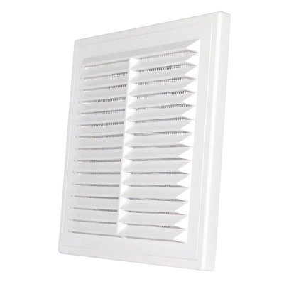 210mm Classic Louvre Vent D/210Rw  Abs Rectangular Vent With Insect Mesh Indoor Ventilation from B&Q