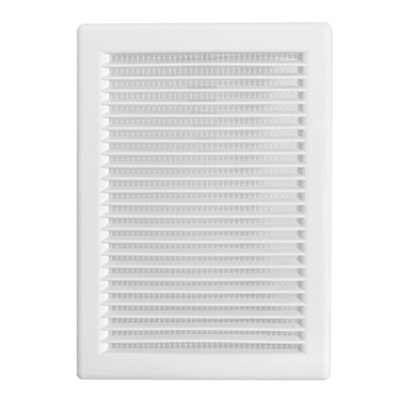 White Luxury Louvre Vent Grille Dl/140X210 Rw Lux With Insect Mesh from B&Q