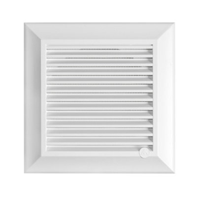 White Duo Smart Louvre Vent 165mm Overall 150mm Fitting Diameter With Insect Mesh For Indoor Ventilation from B&Q