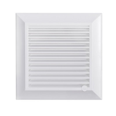 White Duo Smart Louvre Vent 135G 135mm With Insect Mesh Square Plastic Vent from B&Q