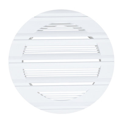 100mm White Round Bella Louvre Vent  Plastic Indoor Ventilation Grille from B&Q