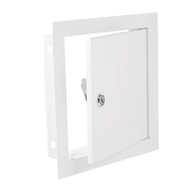 White Metal Access Panel Door With Lock 250mm X 300mm from B&Q