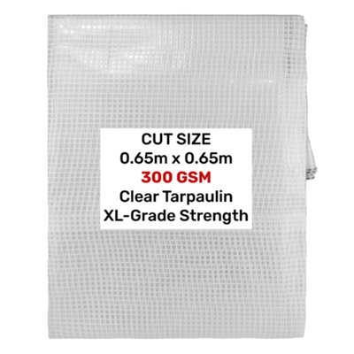Unbranded Xl-Grade 300Gsm Clear Reinforced Mesh Tarpaulin 0.65M X 0.65M from B&Q