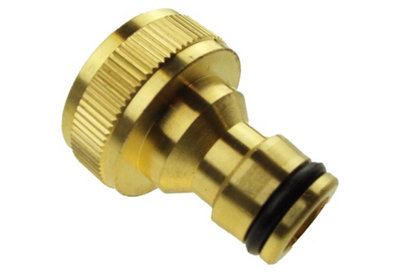 1 Inch Bsp Female Brass Tap Connector With Snap On Quick Connect Hose Adaptor from B&Q