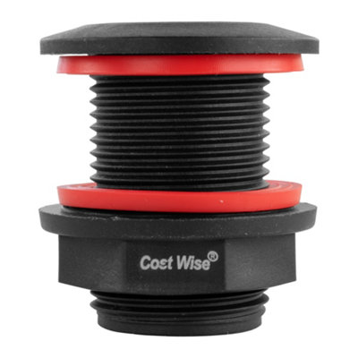 1Inch Bsp Male Bulkhead Drain Plug Plastic Includes 2 Nylon Washers And Locking Nut from B&Q