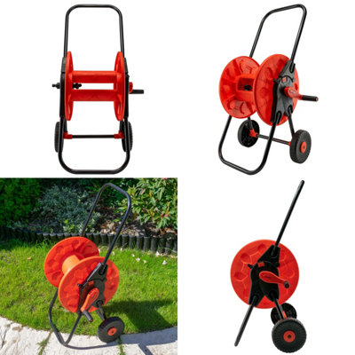 60M Garden Hose Reel Cart With Wheels  Uv Resistant Polypropylene Ergonomic Crank from B&Q