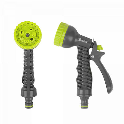  - Adjustable Hose Gun Water Sprayer  7 Pattern Lime Quick Connect Adaptor Trigger Lock
