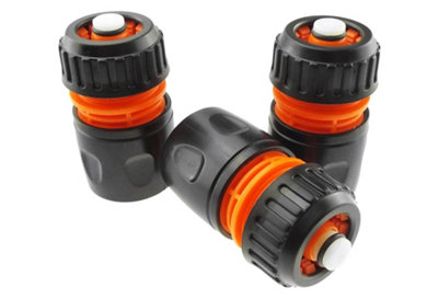 1/2" Hose Connector Water Stop Quick Connect Male Female Garden Fitting from B&Q