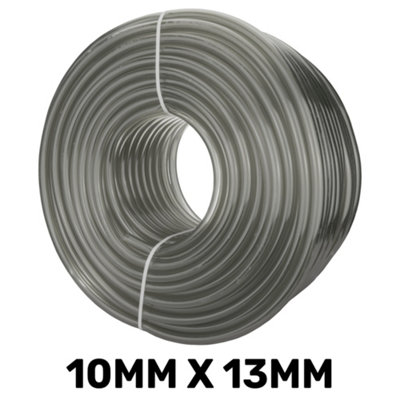 10mm Id 13mm Od Grey Pvc 100M Hose Food Safe Flexible Water Air Tube Pipe from B&Q