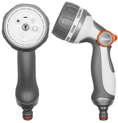  - Metal Water Sprayer Hose Gun Model En56M  7 Pattern Adjustable Nozzle Quick Connect Adaptor Slider Trigger