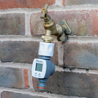  - Water Flow Meter With Click Lock Quick Connect And Digital Lcd Dual Units 1 To 10 Bar