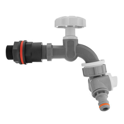 3/4Inch Bsp Water Butt Kit With Wl Plastic Tap And Two Way Tap Diverter 3 Part Set from B&Q