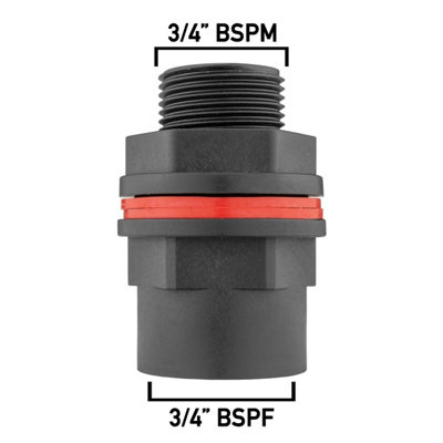 3/4Inch Bsp Male Water Butt Connector With Female Outlet  Plastic Tank Fitting For Rainwater Harvesting from B&Q