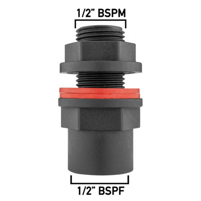 1/2 Inch Bsp Tank Connector Male To Female Water Butt Fitting Plastic Adapter from B&Q