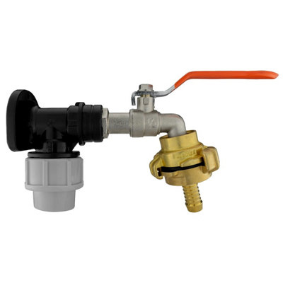 20mm Mdpe Wall Flange Set With 1/2" Bsp Lever Tap And 1/2" Geka Barb Fitting from B&Q