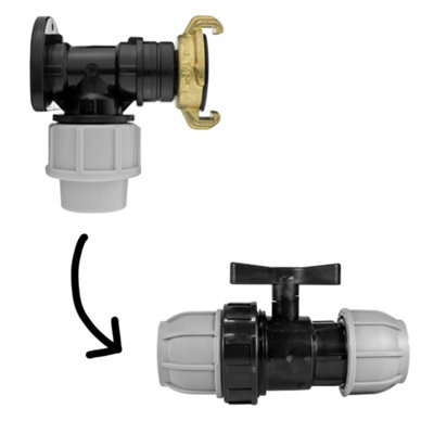 20mm Mdpe Wall Flange Kit 1/2 Inch Bsp Geka Connector Inline Valve Set from B&Q