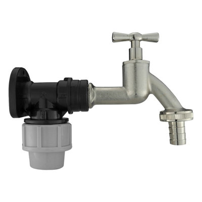 20mm Mdpe Wall Flange Kit 1/2 Inch Bsp Bib Tap Hose Barb Garden Pipe Fitting from B&Q